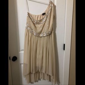 Champagne asymmetrical cocktail dress